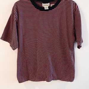 Striped Black and Pink Ringer T-Shirt